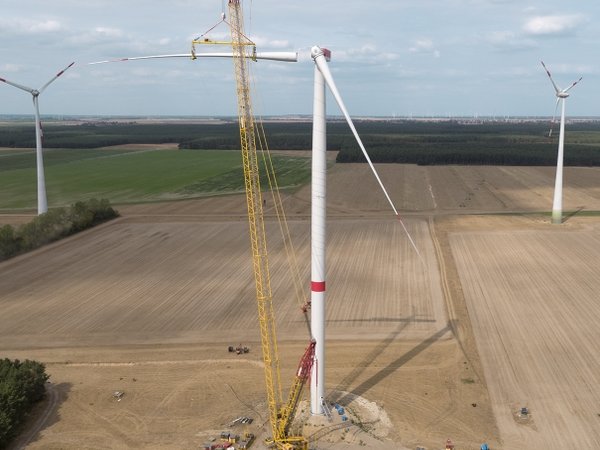 Bauarbeiten im UKA-Windpark Hartmannsdorf (Quelle: UKA)